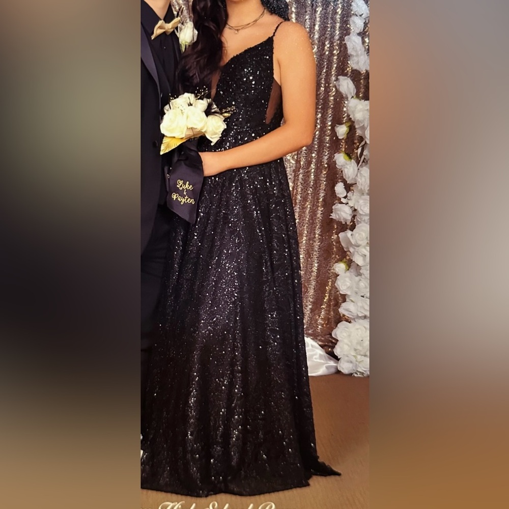 Elegant Black Sequin xs prom dress